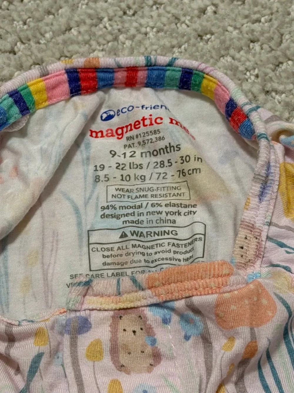 Magnetic Me Shrooms & Bloom Modal Magnetic Convertible Pajamas - 12 Mo